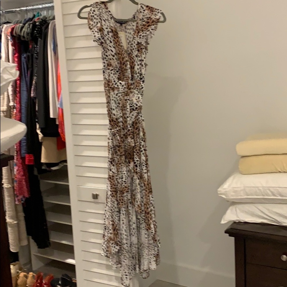 Kivari Animal-Print Maxi Dress in White and Brown - Picture 4 of 7